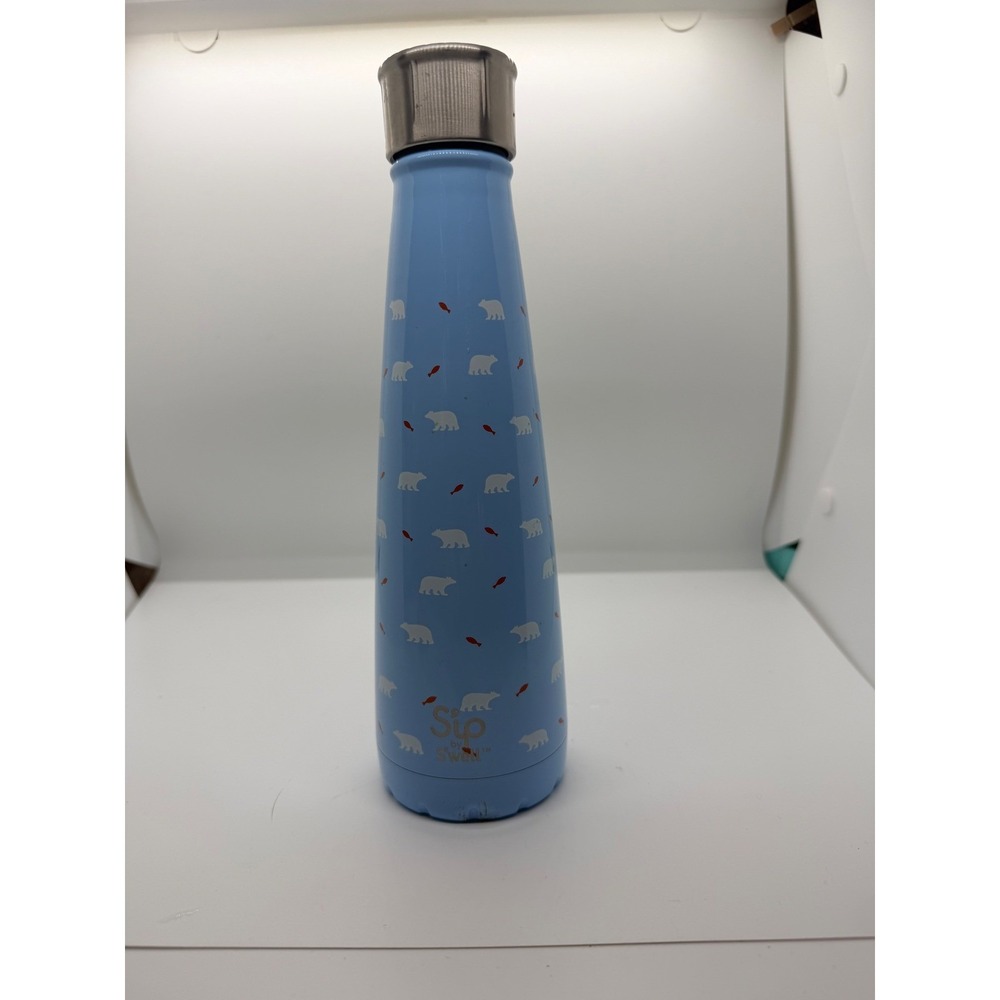 S'ip by S'well Polar Bear Blue Stainless Steel Insulated Water Bottle 15oz